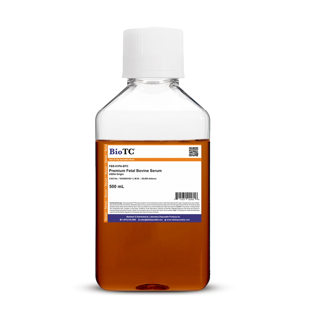 Premium Fetal Bovine Serum,USDA Origin 500mL
